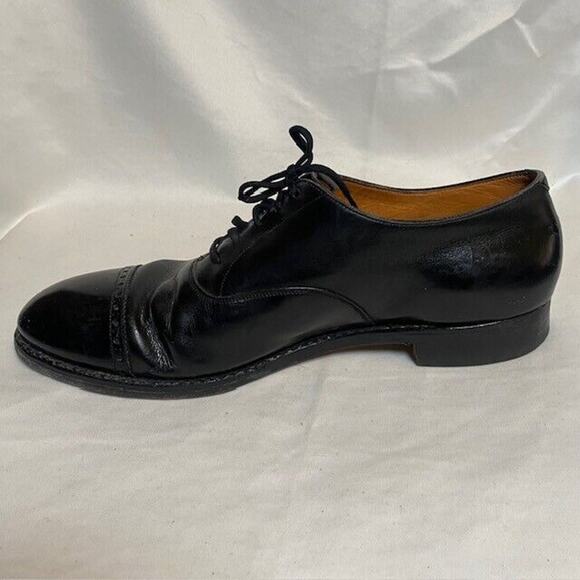 Brooks Brothers Mens 11.5 Black Leather Cap Toe Oxford Leather Dress Shoes - Picture 5 of 11